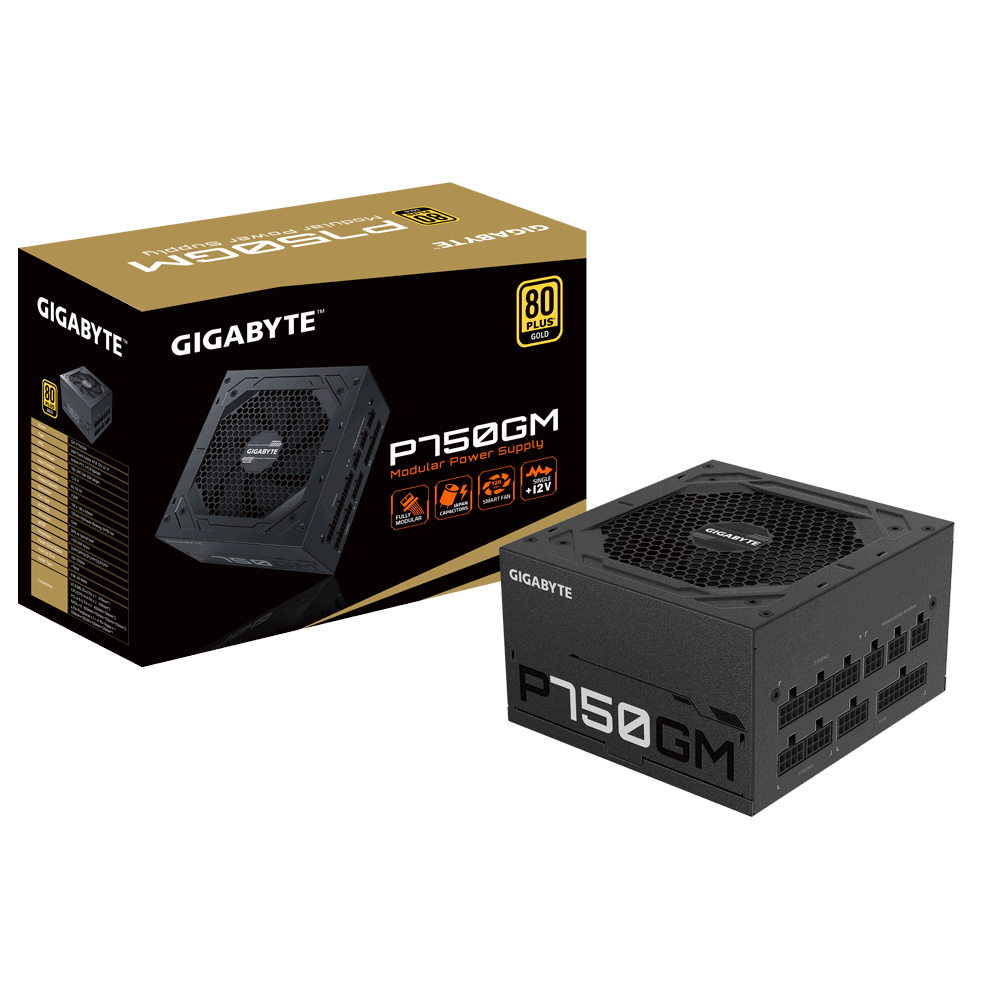Power Gigabyte GP - P750GM 750W (80 Plus Gold/Full Modular/Màu Đen)