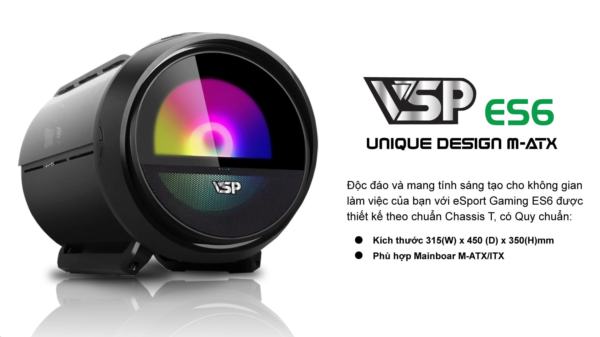 Vỏ CASE GAME VSP ES6 BLACK ( M-ATX)