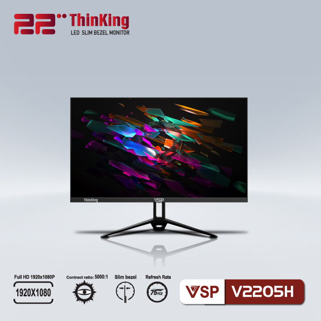 Màn hình VSP V2205H 21.45 inch/ FHD/ IPS/ 75Hz/ 5Ms/ Black