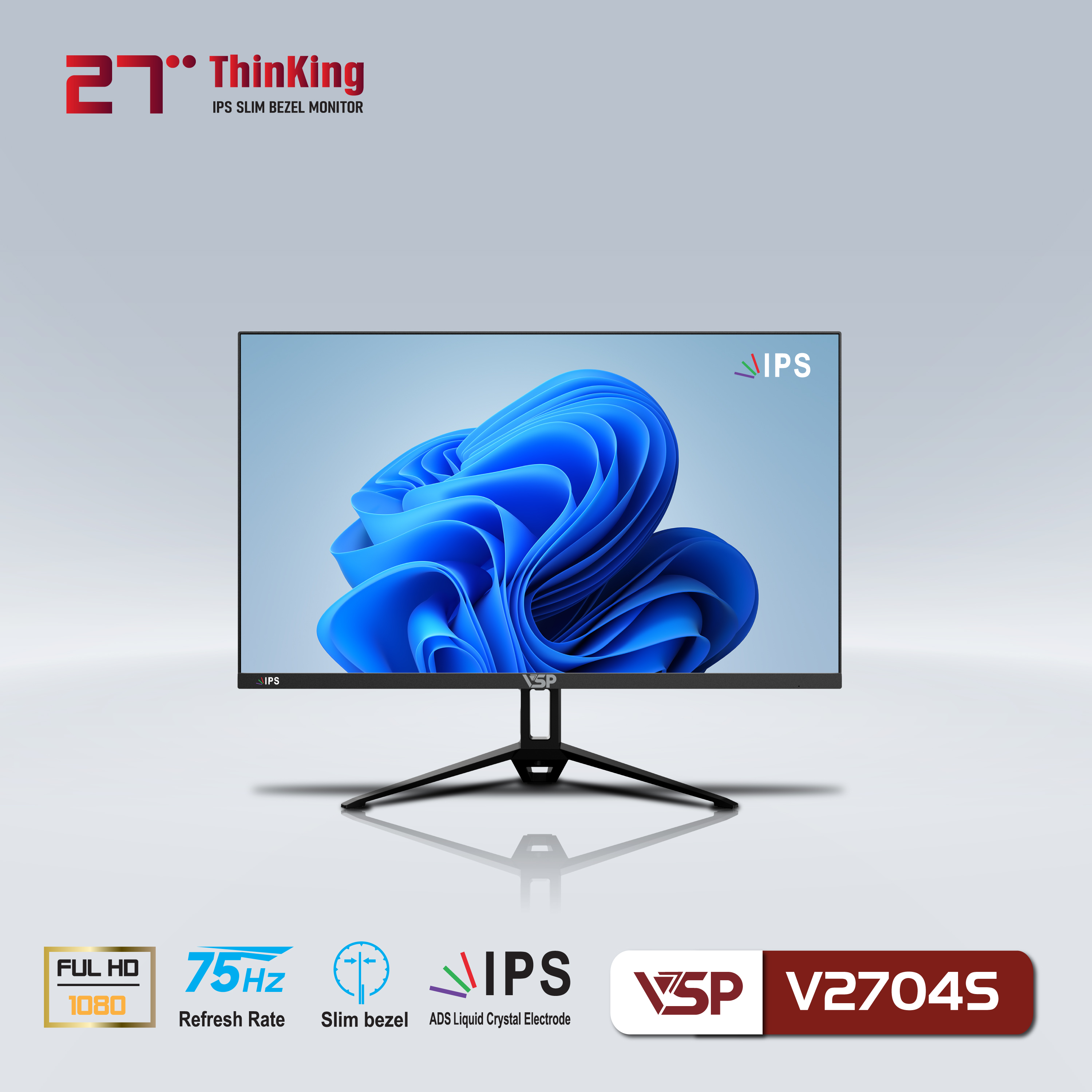 Màn hình VSP V2704S 27 inch IPS 75Hz Black