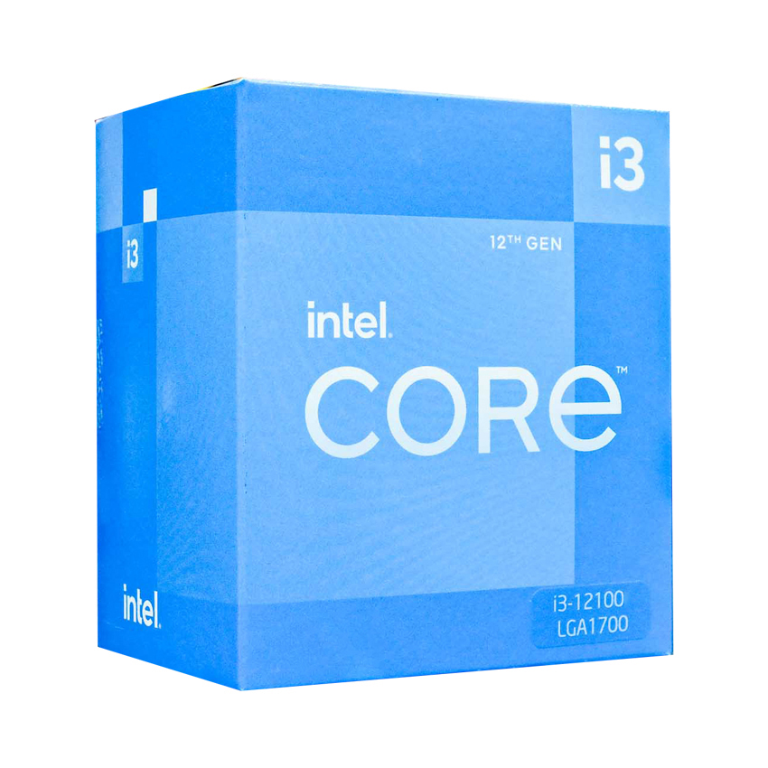 CPU Intel Core™ i3-12100 (Up To 4.30 GHz, 4 Nhân 8 Luồng,12MB Cache, Socket 1700, Alder Lake)	