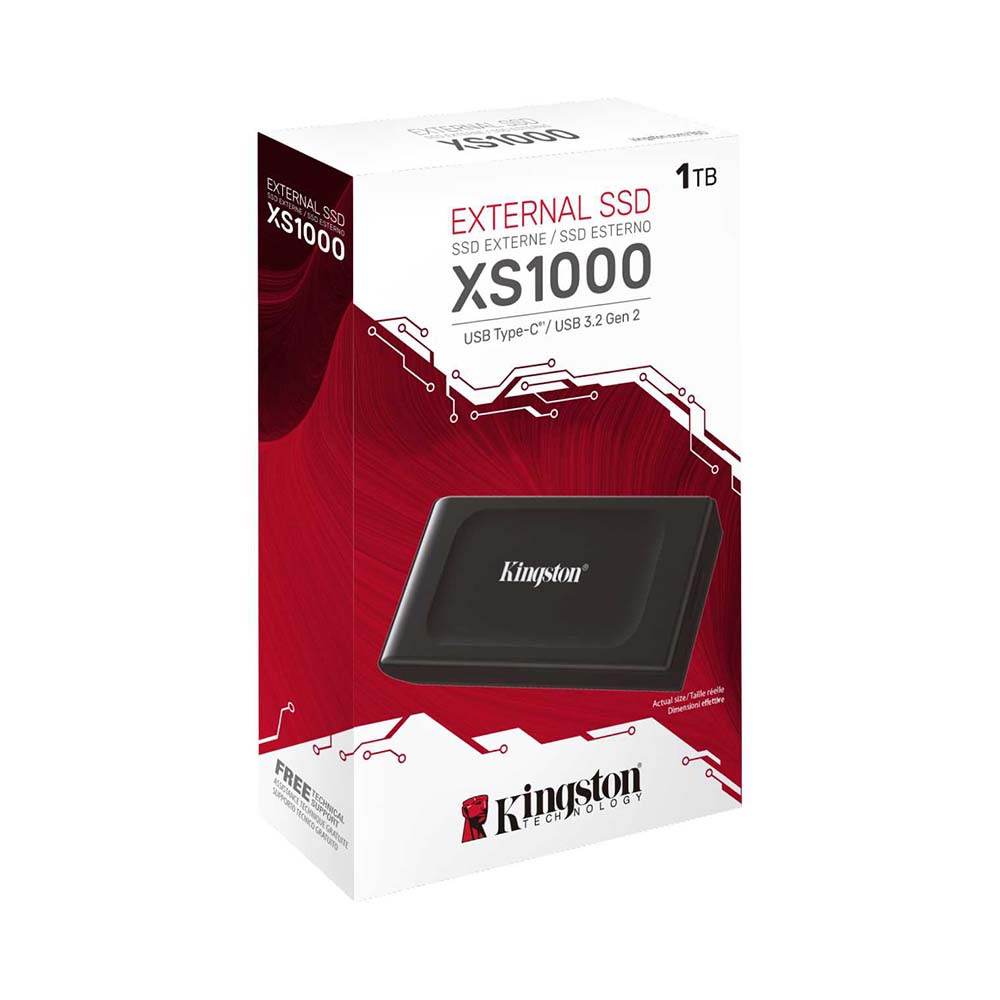 Ổ cứng di động SSD Kingston SXS1000 1TB (USB 3.2/ 1050MB/s/1000MB/s/ Đen)