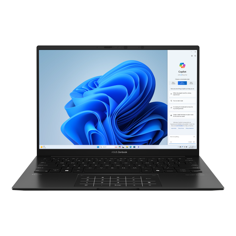 Máy tính xách tay Asus Zenbook 14 UM3406KA-PP555W [(AI 7 350/ 32GB/ 512GB SSD/ 14 inch OLED/ 120Hz/ Win 11/ Office/ Black/ Vỏ nhôm/ Túi)]